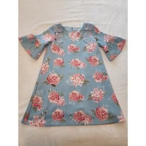 Patachou Girls Blue/Pink Floral Print Dress Sz 8